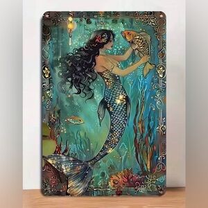 New 8x12” Metal Mermaid Sign